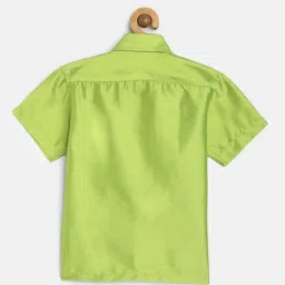 THANGAMAGAN Kids Light Green Solid Lining Shirt image 2