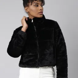 showoffff SHOWOFF Black Regular Fit Puffer Jacket image 1