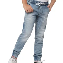Jack & Jones Junior Light Blue Solid Jogger Jeans image 1