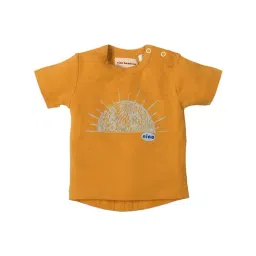 Nino Bambino Kids Yellow Printed T-Shirt-image-6