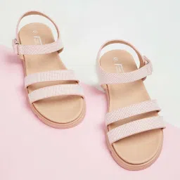 Fame Forever by Lifestyle Kids Pink Ankle Strap Sandals image 1