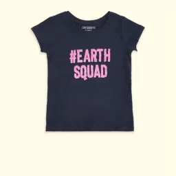 Pantaloons Junior Navy Cotton Embellished T-Shirt-picture-21
