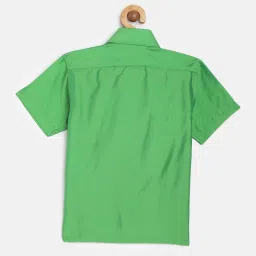 THANGAMAGAN Kids Light Green Solid Shirt image 2