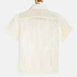THANGAMAGAN Kids Cream Solid Shirt image 2