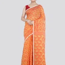 Pinkloom Yellow & Red Cotton Woven Saree-picture-35