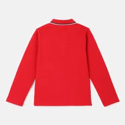 United Colors of Benetton Kids Red Solid Polo T-Shirt image 2