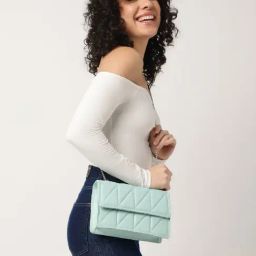 Fastrack CL7 Mint Green Textured Small Sling Handbag-picture-35