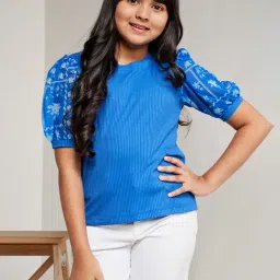 AND girl Royal Blue Solid Top-image-49