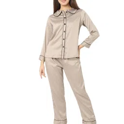 Smarty Pants Brown Satin Shirt With Pyjamas image 1