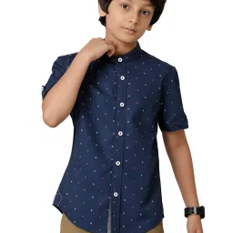 Under Fourteen Only Kids Navy Printed Shirt image 1