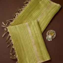 Soch Green Woven Pattern Dupatta image 1