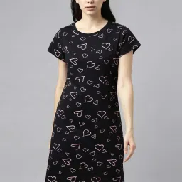 Kryptic Blue & Black Cotton Printed Sleep Tees image 2