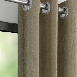 DDECOR Live Beautiful Brown Polyester 9 ft Long Door Curtain image 2