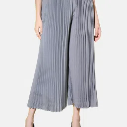 BUYNEWTREND Grey Mid Rise Palazzos image 1