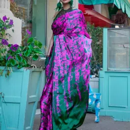 Saree Mall Pink Printed Sarees With Unstitched Blouse-picture-36