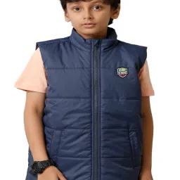 Under Fourteen Only Kids Navy Solid Jacket image 1