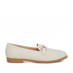 London Rag Women's Off White Casual Loafers image 1