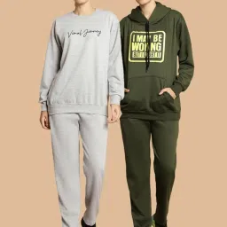 Vimal Jonney Grey & Green Printed Tracksuit - Pack Of 2 image 1