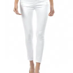 NUMERO UNO White Denim Skinny Fit Mid Rise Jeans image 1