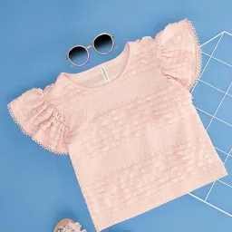 Pantaloons Junior Pink Regular Fit Top image 1