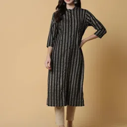 showoffff SHOWOFF Black Printed Straight Kurta image 2
