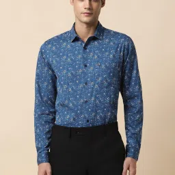 Allen Solly Blue Cotton Slim Fit Printed Shirt image 1