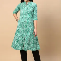 showoffff SHOWOFF Turquoise Printed Kurta image 2