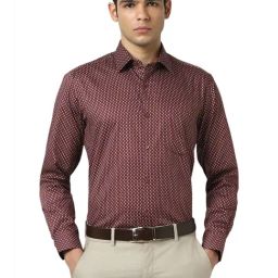 Van Heusen Maroon Cotton Regular fit Printed Shirt-picture-12