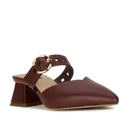 Bata Women's MARIELLE E 23 Maroon Mule Shoes image 1