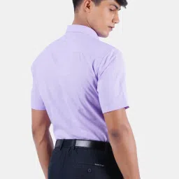 Ramraj Purple Cotton Regular Fit Self Pattern Shirt image 2