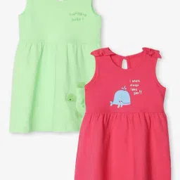 Ed-a-Mamma Infant Girls Multicolor Cotton Printed Casual Dress-image-43