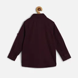 Allen Solly Junior Wine Textured Full Sleeves Shirt image 2