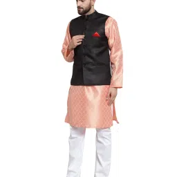 NEUDIS Black Mandarin Collar Nehru Jacket image 3