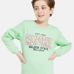 Octave Kids Green Graphic Print Full Sleeves Sweatshirt image 1
