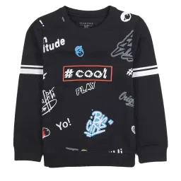 Plum Tree Kids Black Printed Sweatshirt image 1