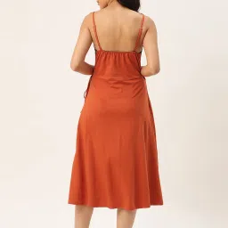 Ms.Lingies Orange Lace Work Nighty image 2