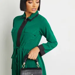 Styli Textured Flap Over Handbag with Chain Strap image 2