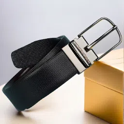 Van Heusen Black Leather Waist Belt for Men image 1