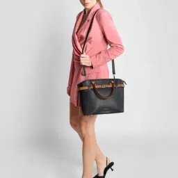 Accessorize London Black Solid Medium Handbag-image-70