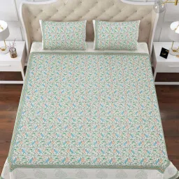 Aapno Rajasthan Rajputana Aviary Multicolor Cotton 140 GSM Double Bedsheet With 2 Pillow Cover image 2