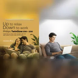 Philips TwinGlow 20W Yellow Uplight RELAX Mode + 20W White Downlight WORK Mode (Pack of 2) image 2