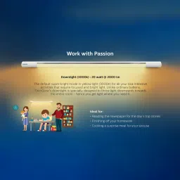 Philips TwinGlow 20-Watt +20-Watt LED Up-Down Batten Tubelight-Pack of 3 (Yellow) image 2