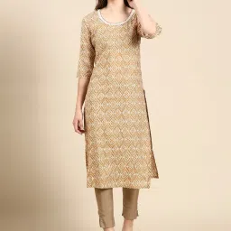 showoffff SHOWOFF Brown Printed Kurta image 2