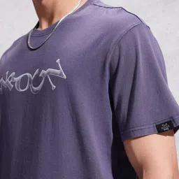 WROGN Brand Logo Printed Drop-Shoulder Sleeves Pure Cotton Oversized T-shirt image 4