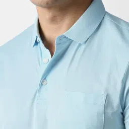 Van Heusen Blue Cotton Regular Fit T-Shirt image 4