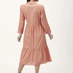 Honey by Pantaloons Peach Polka Dots A-Line Dress image 2