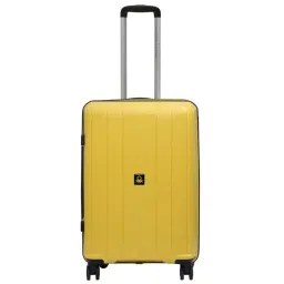 United Colors Of Benetton Wayfarer Yellow Textured Hard Cabin Trolley Bag - 56 Cms image 1