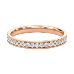 SHINE ETERNAL Lab Grown Diamond 14k (585) Rose Gold Round Prong Set Half Eternity Band for Women-picture-31