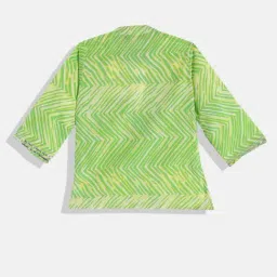 READIPRINT FASHIONS Kids Green & White Printed Full Sleeves Kurta With Pyjamas image 2