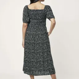 Honey by Pantaloons Black Floral Print A-Line Dress image 2